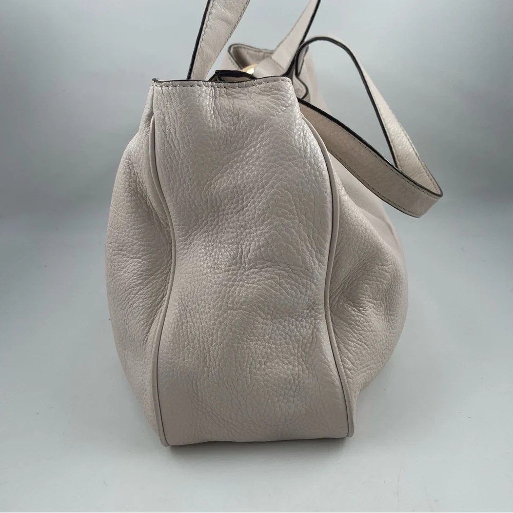 Michael Kors Fulton East West Bone Leather Shoulder Bag with Double Handles